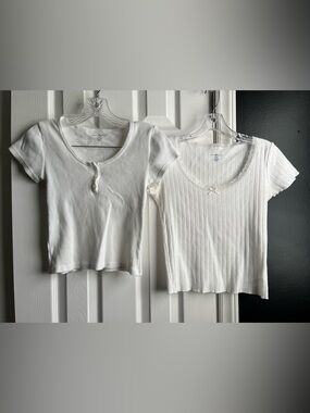 Two Brandy Melville White Tops